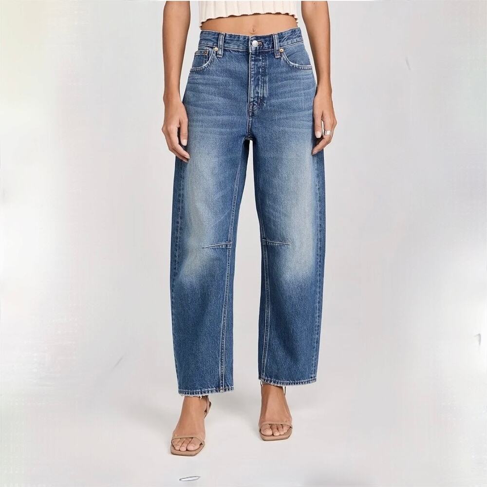 Madewell High-Rise Straight-Leg Jeans in Medium Blue